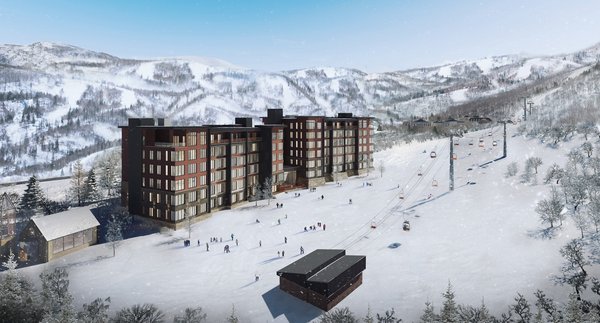日本北海道能滑雪进出的豪华公寓项目