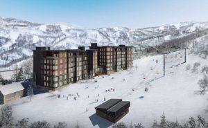 日本北海道能滑雪进出的豪华公寓项目
